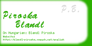 piroska blandl business card